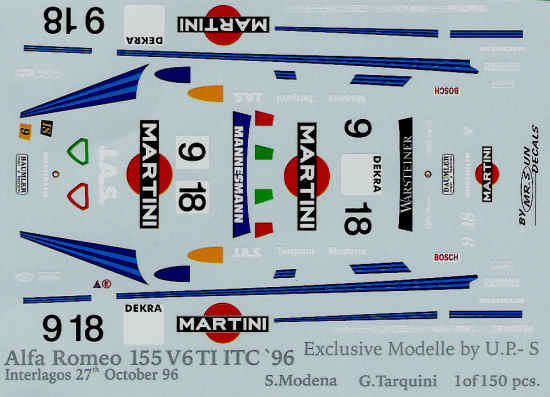 Decal Alfa Romeo 155ti 'Martini'